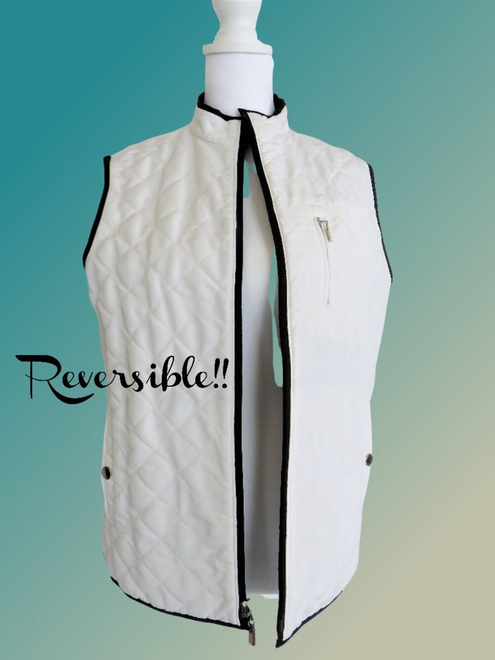 Reversible Vest Fairway & Greene Black and White